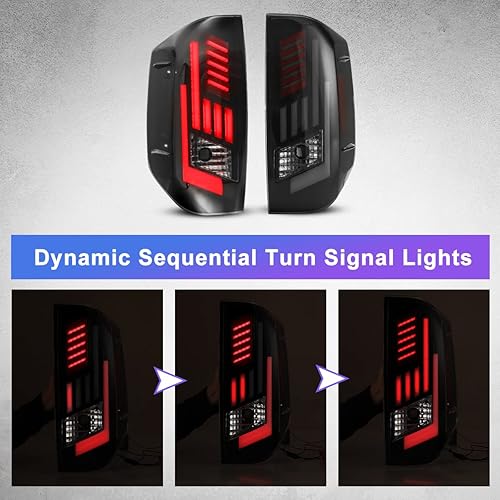 Miniatura 5 de Nixon Offroad Luces traseras LED para Toyota Tundra Pickup 2014-2022 con luz LED secuencial intermitente/luz de funcionamiento/luz de freno (lente