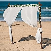 Vista 13 de Telones de fondo amarillos de 5 x 7 pies (2 paneles de 2.5 x 7 pies), cortina de poliéster para fotos, cortinas de gasa transparente, 2 paneles