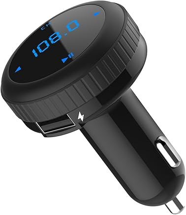 Transmisor FM Bluetooth para Coche, Konrisa Reproductor Mp3 Coche Manos libres Bluetooth 4.2, Dual USB Puerto de carga U-disco / TF ranura para tarjeta para iPhone, iPad, HTC Samsung