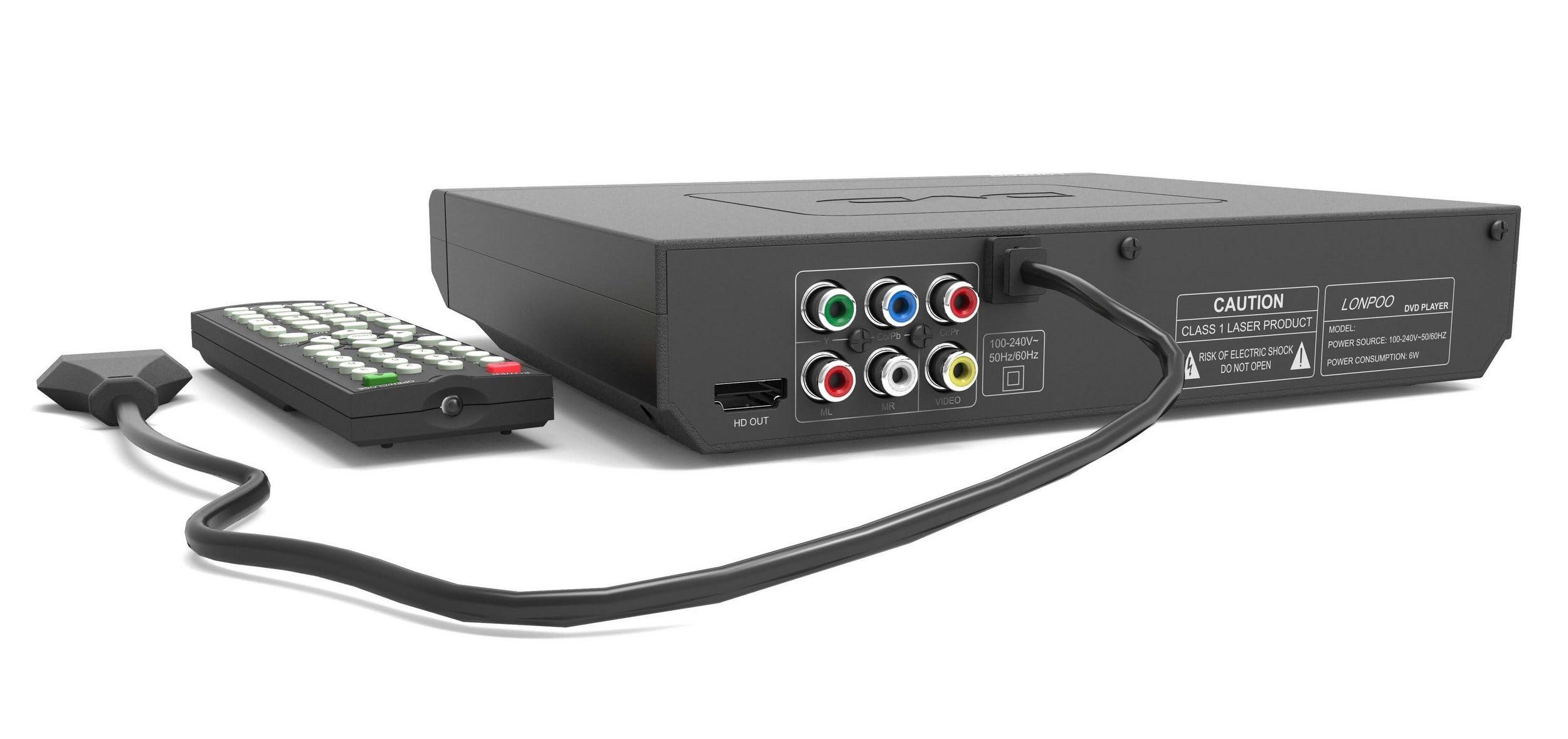 Reflexion DVD367 - DVD-Player/CD-Player Full HD mit Display, HDMI, Fernbedienung und CD-Kopierfunktion auf USB, für großes Kino