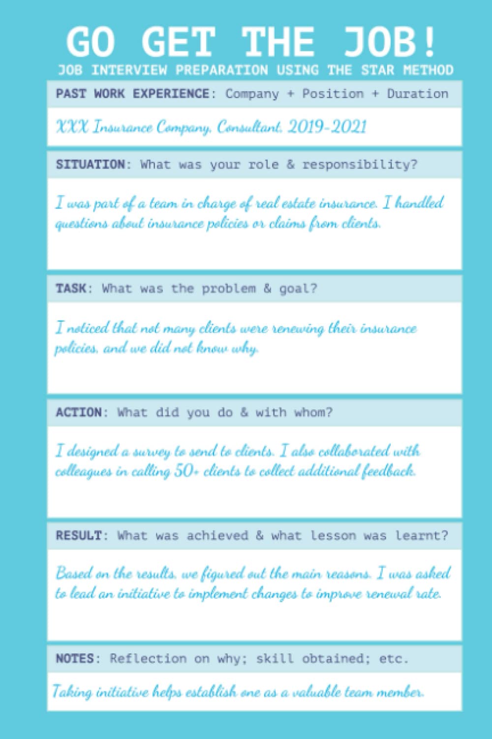 Go get the job! Colourful Sheets: Job interview preparation using the STAR method