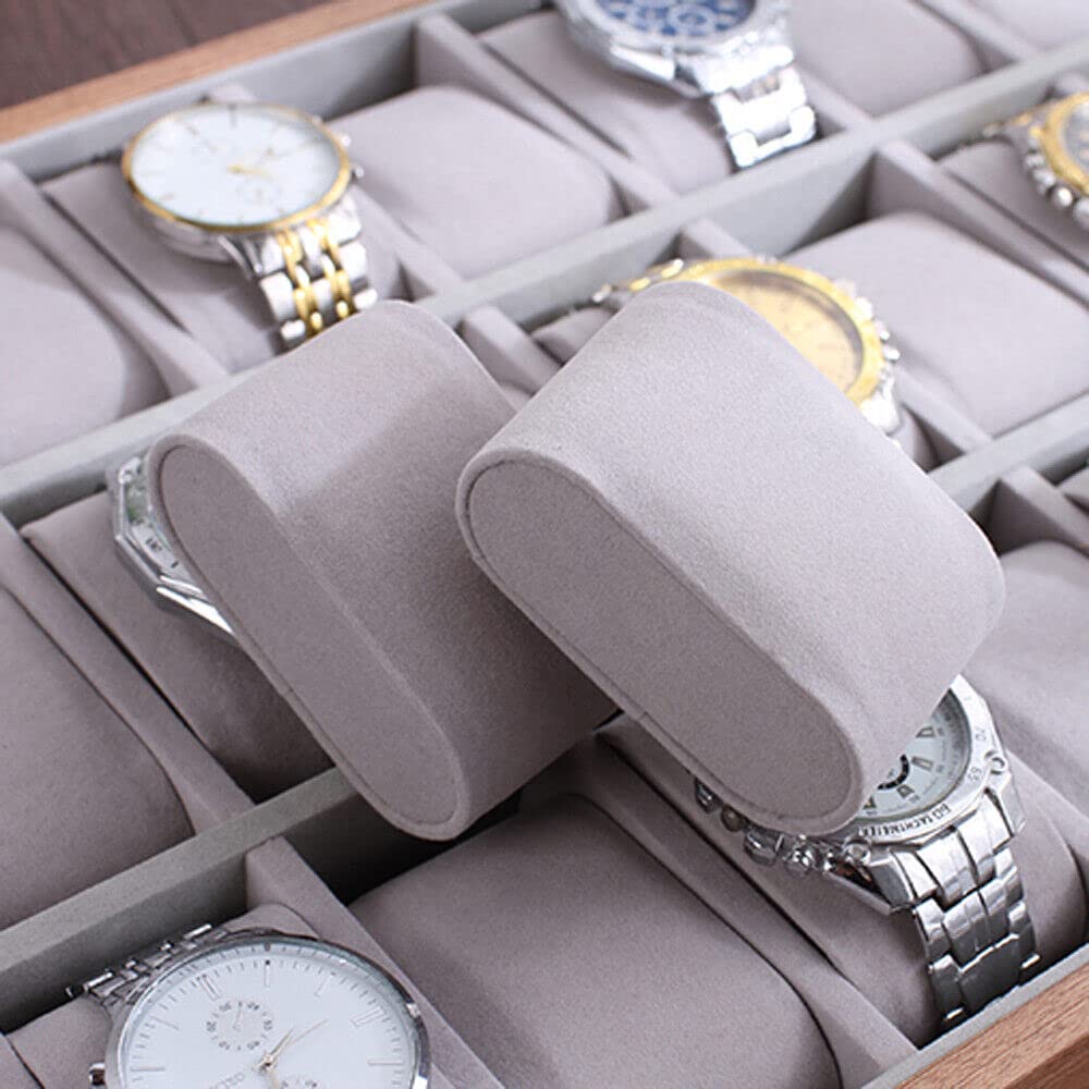 SHZICMY Bandeja de reloj con 30 ranuras para reloj, caja de joyería, bandeja de exhibición de madera, organizador para joyas, reloj y expositor