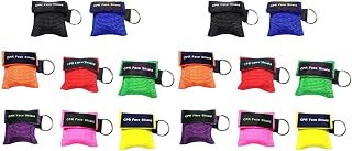 PRETYZOOM 16 pcs Outdoor Emergency Use CPR Resuscitation Travel CPR Pocket Keychain Ring (Yellow Red Green Orange Black Purple Pink and Blue)