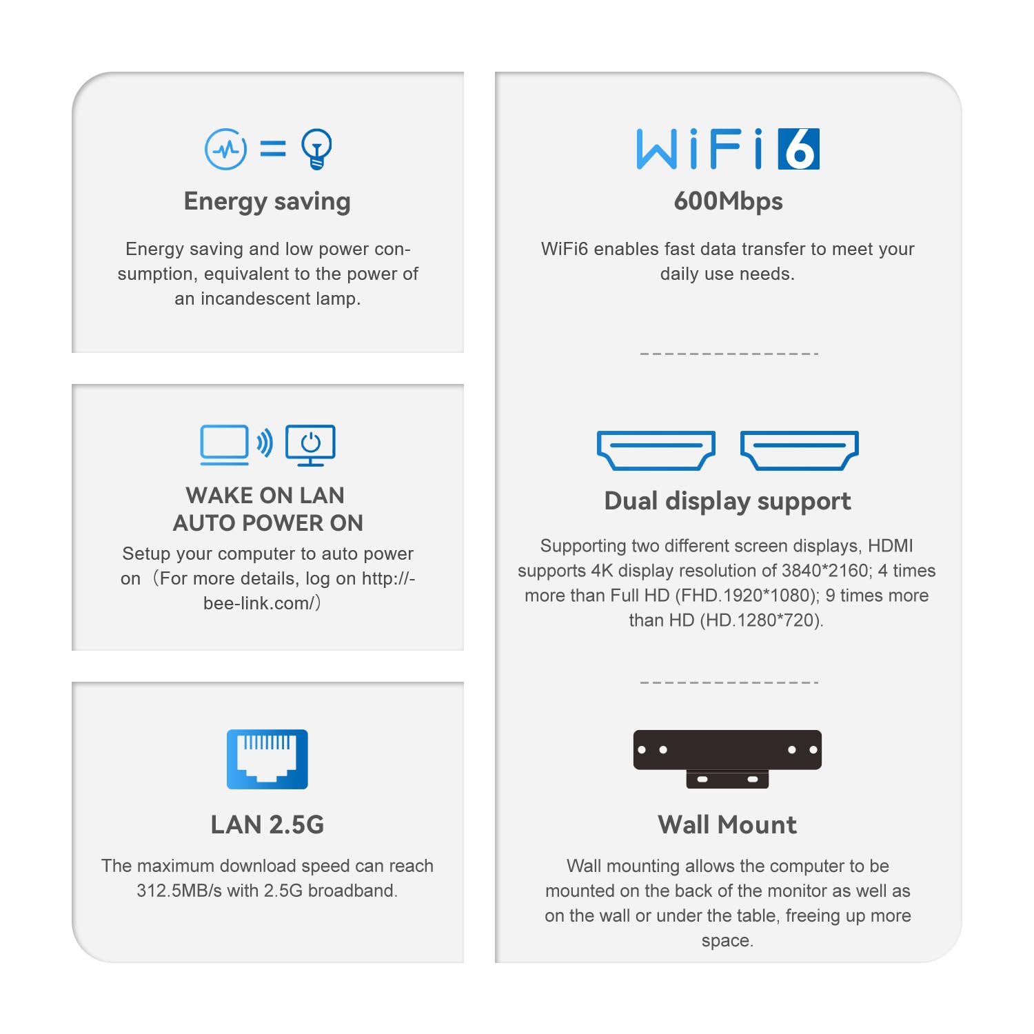 Beelink Mini S12 Pro Mini PC, Intel 12th Gen Alder Lake-N100(bis zu 3.4GHz), 12GB LPDDR5 RAM 500GB SSD, 25W TDP Mini Office Computer Windows 11 Home 4K Dual Display/USB3.2/WiFi 6/BT5.2/RJ45 2.5G