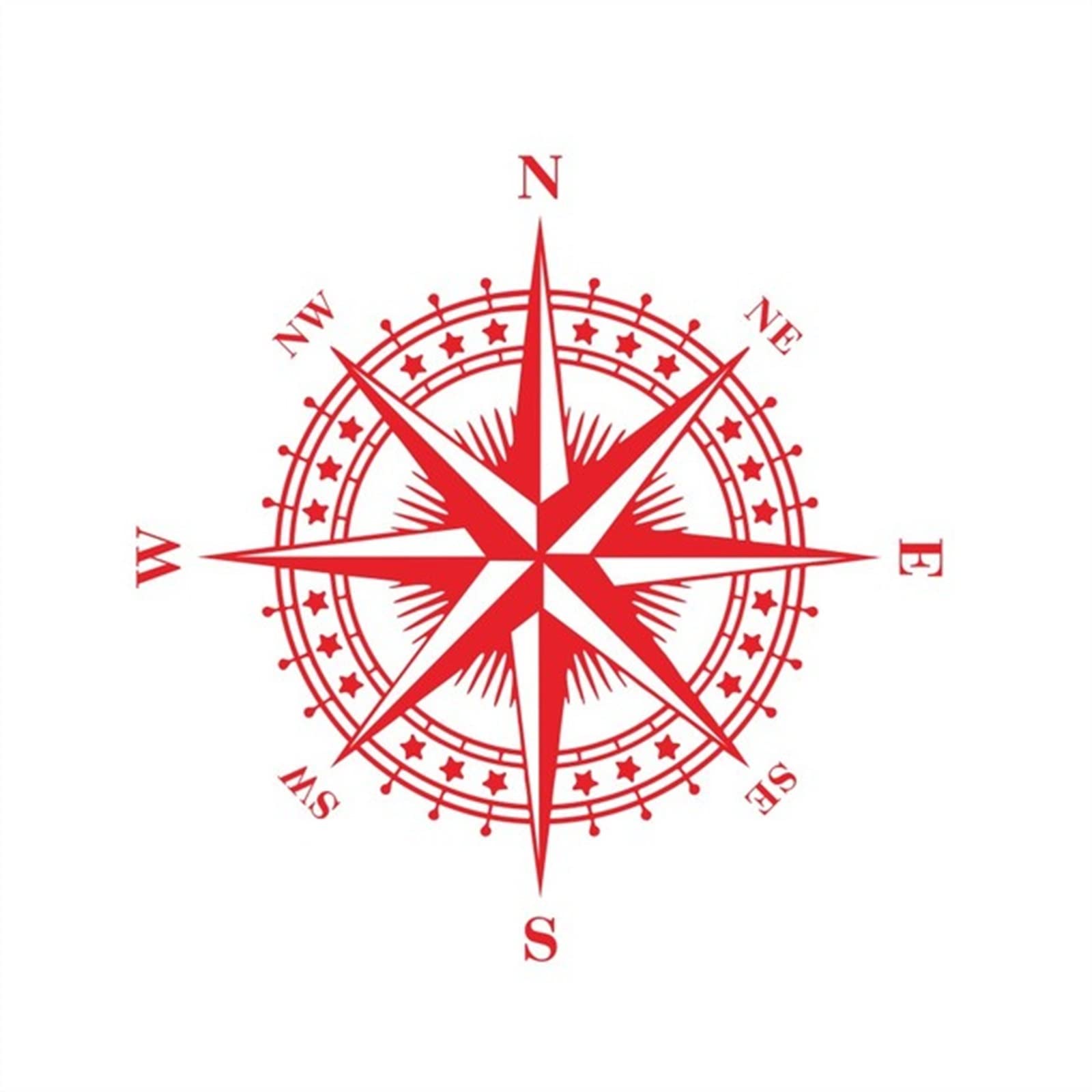 Qqydzsw Red Automotive Merchandise Decals Stickers Pickup Truck Stickers Car Compass Graphics Diy Decoration Rv Camper Suv Truck Side Hood Vinyl Sticker (Color : Size : L 50X50cm) ( Color : Size : L 50
