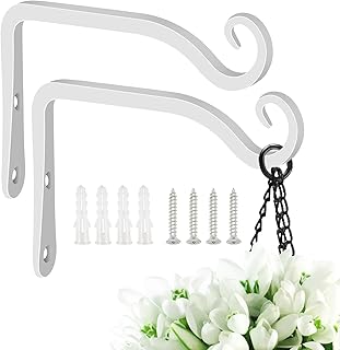 FEED GARDEN Hand-Forged Hanging Plant Bracket Iron Wall Hook for Hanging...