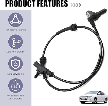 Wheel Speed Sensor, Anti-Lock Brakes Rear Left Side Wheel ABS Sensing Cable, Quick Retrofit Replacement OEM #3630050U2010 Accessories, Suitable for Most Cars (Black)