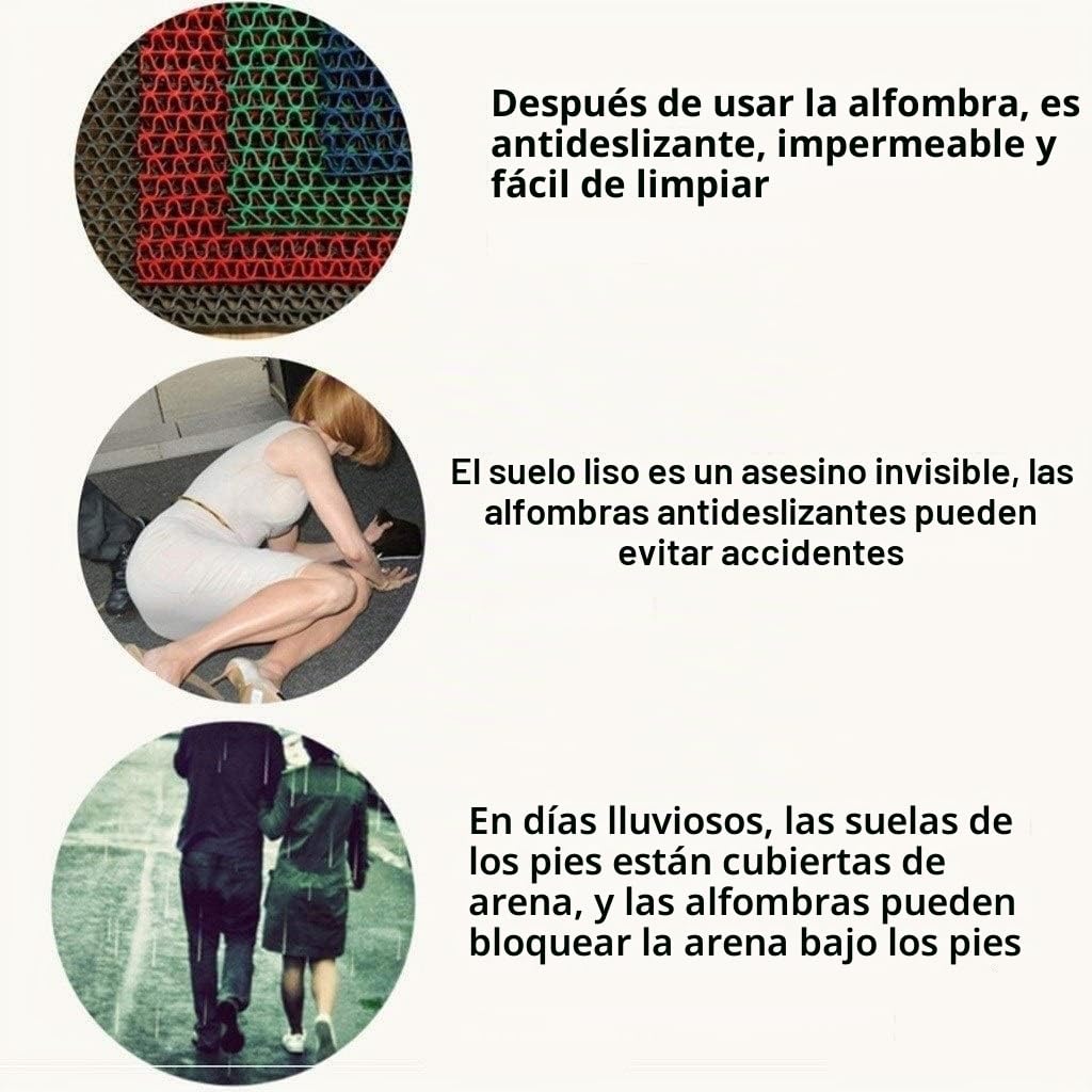 MYOYAY Alfombra antideslizante de drenaje de 300 x 90 cm, 5,5 mm de grosor, alfombra comercial impermeable en forma de S, antideslizante para puertas, de goma resistente para baño, hotel, cocina