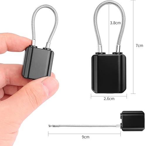 Miniatura 6 de YAODHAOD Cerraduras de equipaje con llaves, cerraduras de cable de tamaño mini con llaves para cerradura de maleta de viaje, candado para cerradura