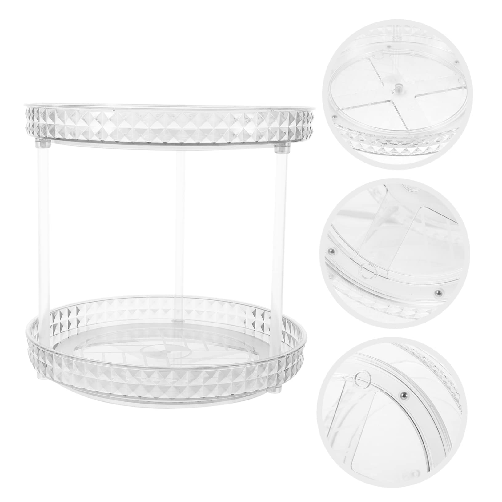Estante Giratoria de Perfumes para Escritorio, 2 Niveles Pet