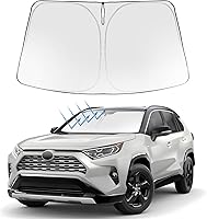 Vista 196 de Proadsy 2025 - Parasol para parabrisas actualizado con ajuste personalizado para Nissan Rogue 2014-2020, protector plegable de 4 capas