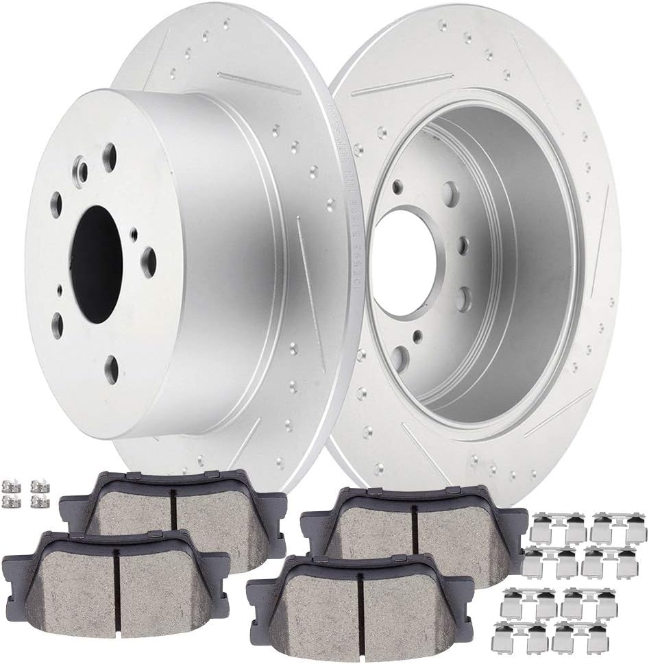 SCITOO Rear Brake Kits 31608 Brake Rotors & D1212-8332 Brake Pads Fit For Lexus For ES350 2013-2016,For Toyota For Avalon 2013-2016,For Toyota For Camry 2012-2016