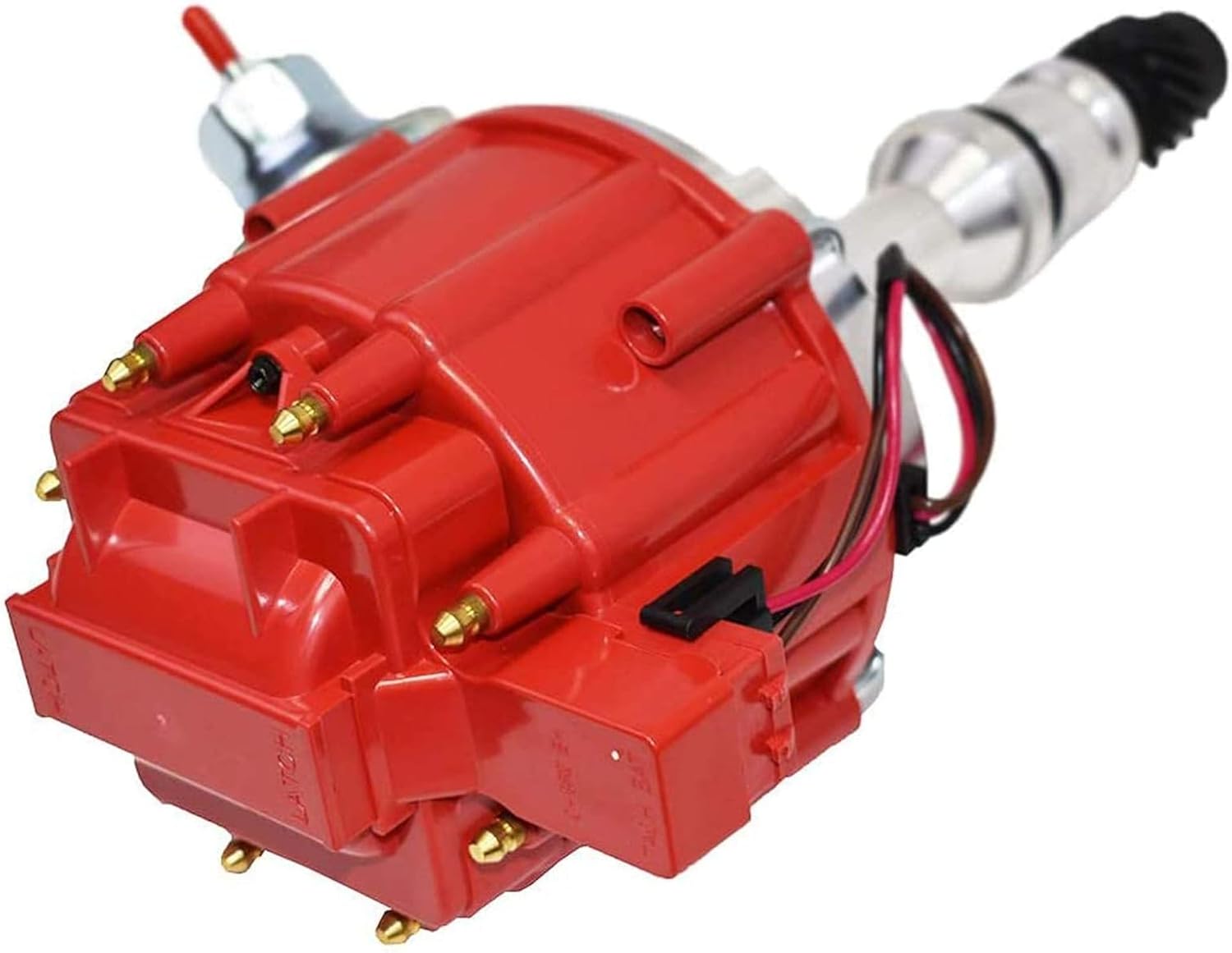 A-Team Performance HEI Complete Distributor & Ignition Coil - Red Cap - 65KV High-Voltage Performance Ignition Coil - CNC Aluminum Shaft & Hardened Gears - Compatible with Oldsmobile V8 260-455