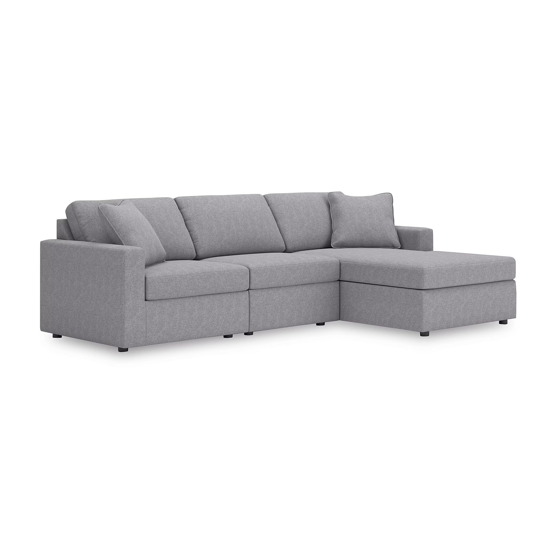 Signature Design by Ashley 3-Piece Modular Sectional with Chaise, Gray