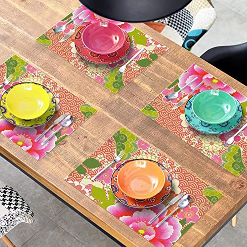 Sets de table fleurs de cerisier antidérapants et thermorésistants - 8