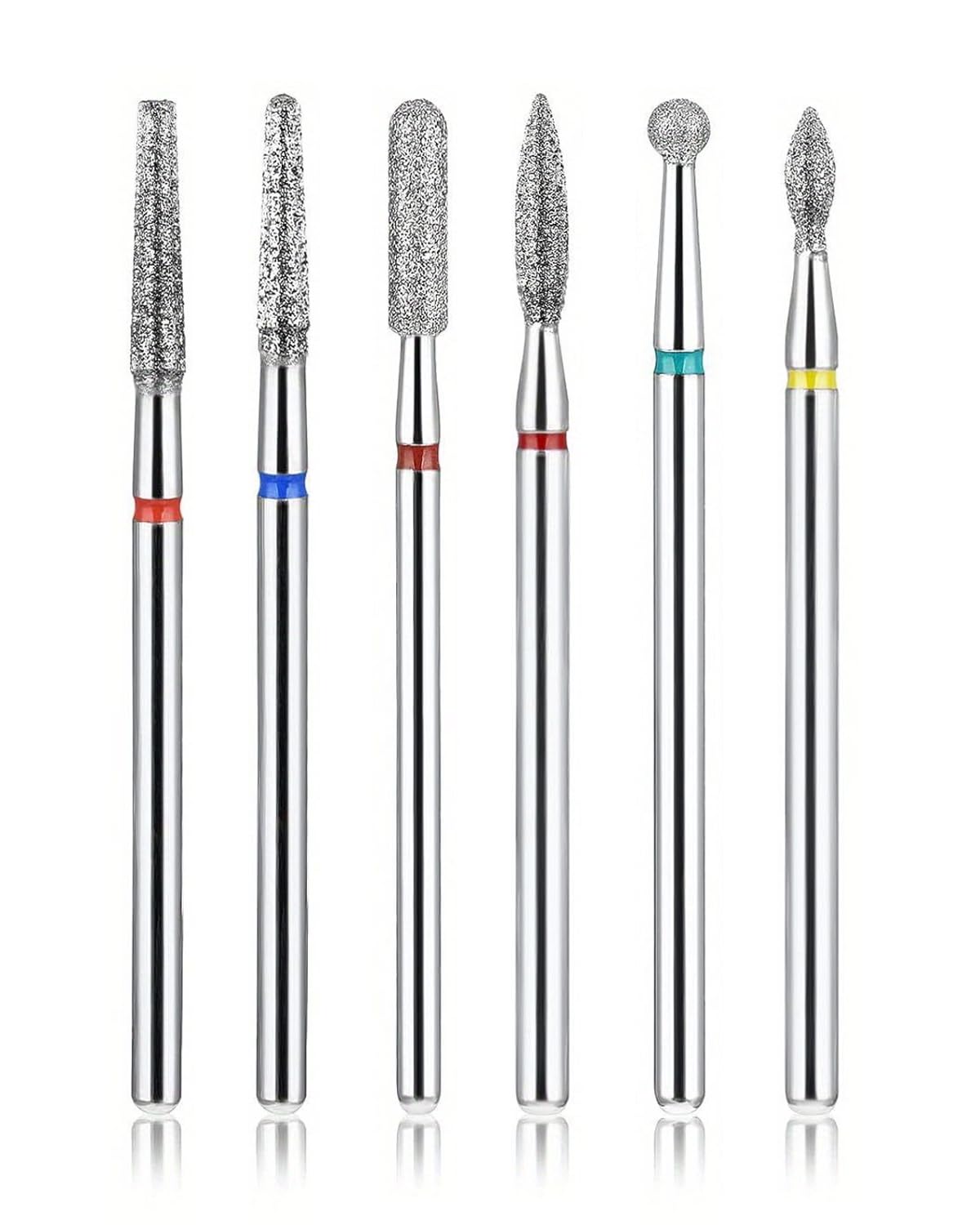 6 Pezzi Punte Fresa Unghie Professionale, Set per Manicure Pedicure e Cura dei Piedi, Punte per Rimozione Cuticole, Gel Unghie Ricostruzione e Calli, Corpo in Tungsteno con Scatola