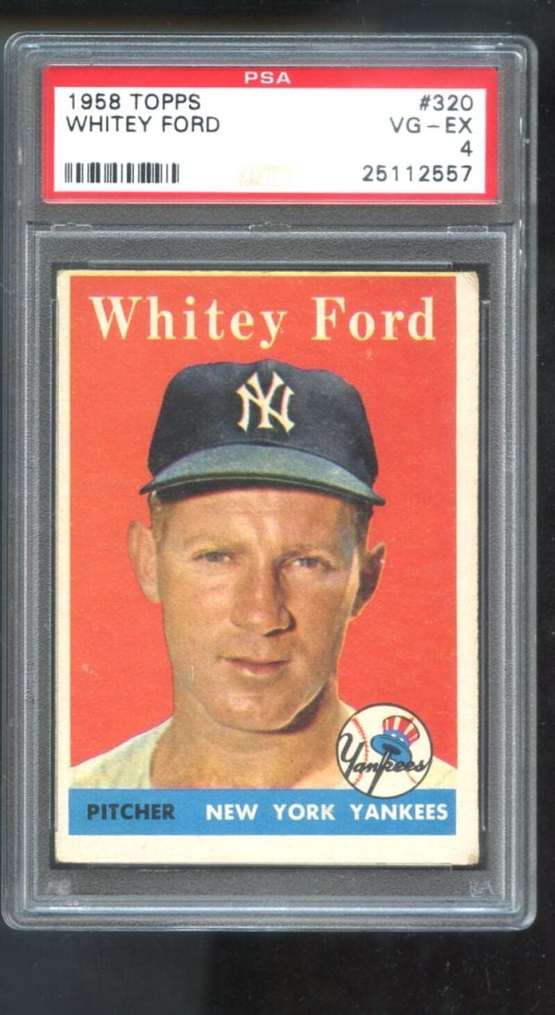 1958 Topps #320 Whitey Ford PSA 4 Graded Baseball Card MLB New York Yankees