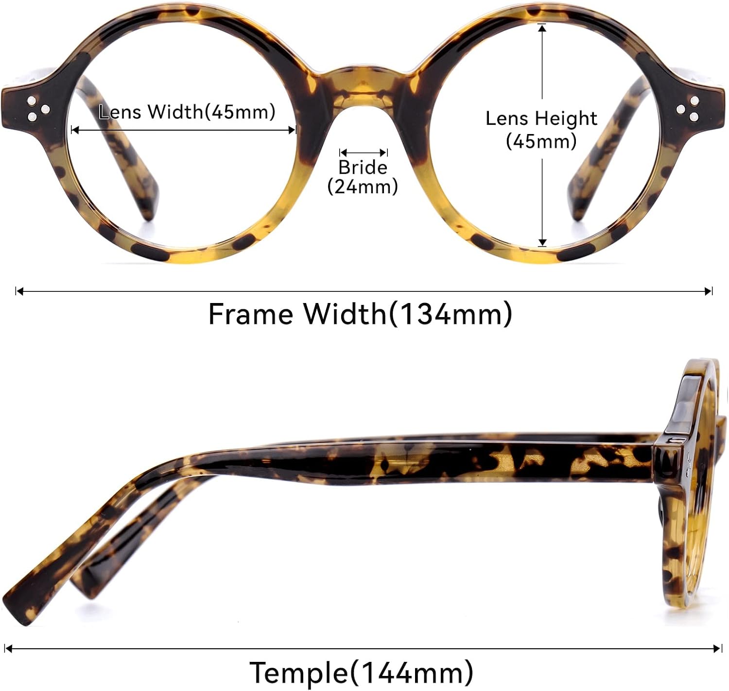 FYTOO Round Reading Glasses Blue Light Blocking Eyeglasses Lightweight Reader Anti Eyestrain/Glare for Women Men Dutt FT0824