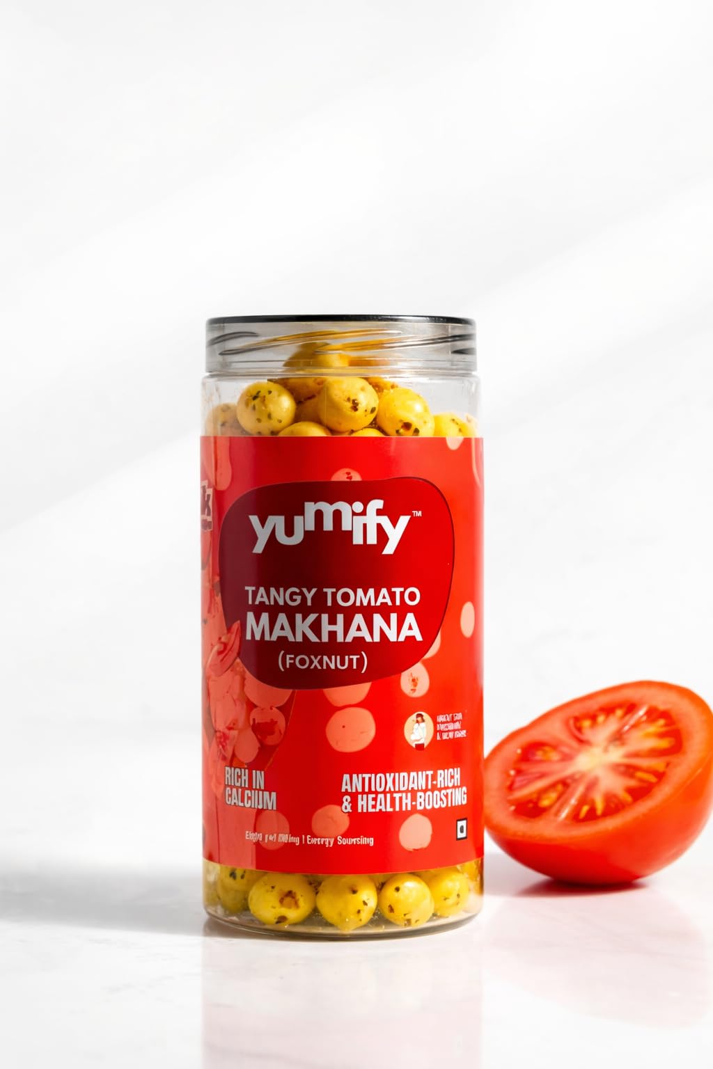 Yumify Tangy Tomato Makhana (Foxnut), Rich in Calcium | Antioxidant-Rich, Health-Boosting Snack, Tangy Tomato Flavour, Energy Sourcing, Crunchy Foxnut-image-28