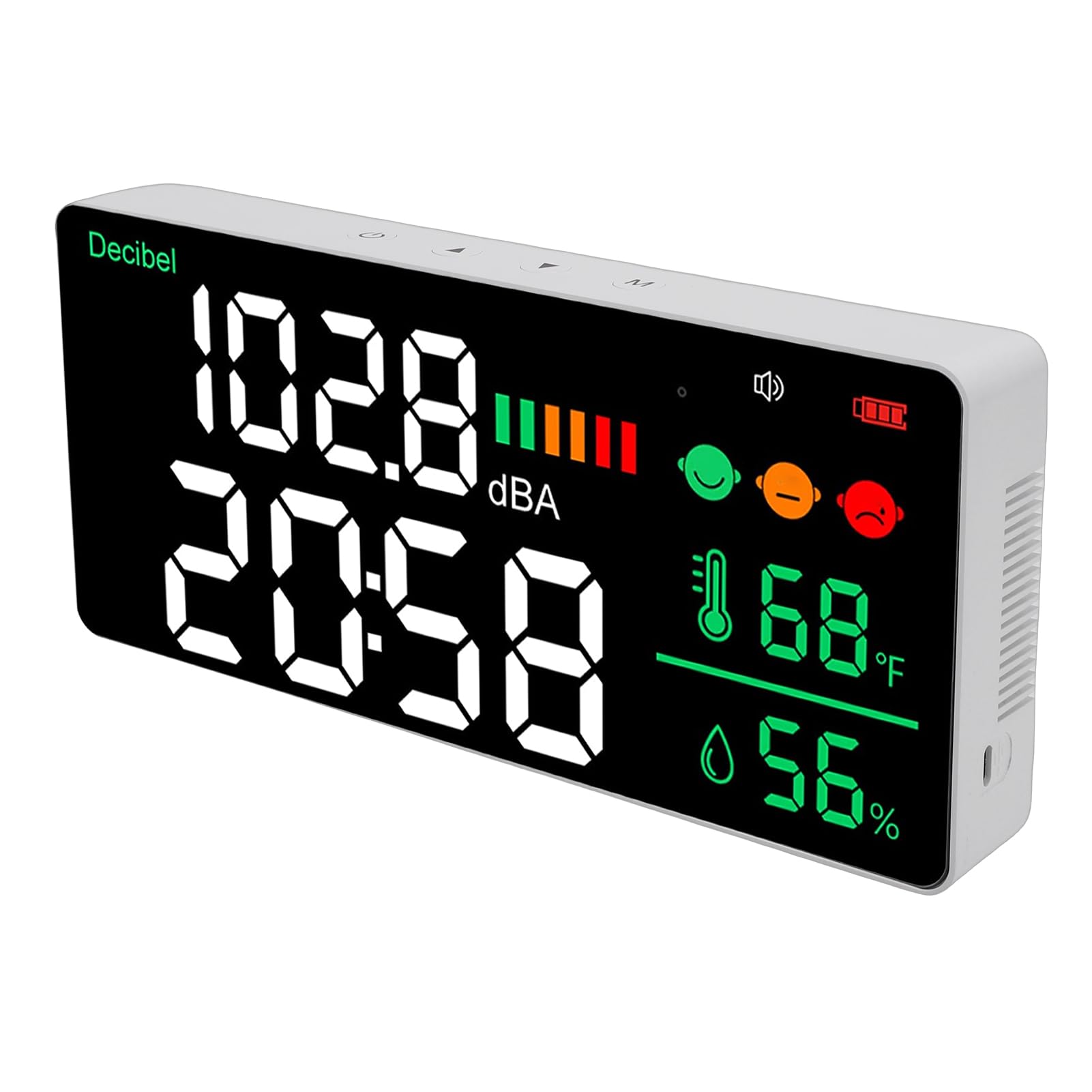 Annadue Medidor de Decibelios con Pantalla LED de 28cm, 30-130dB para