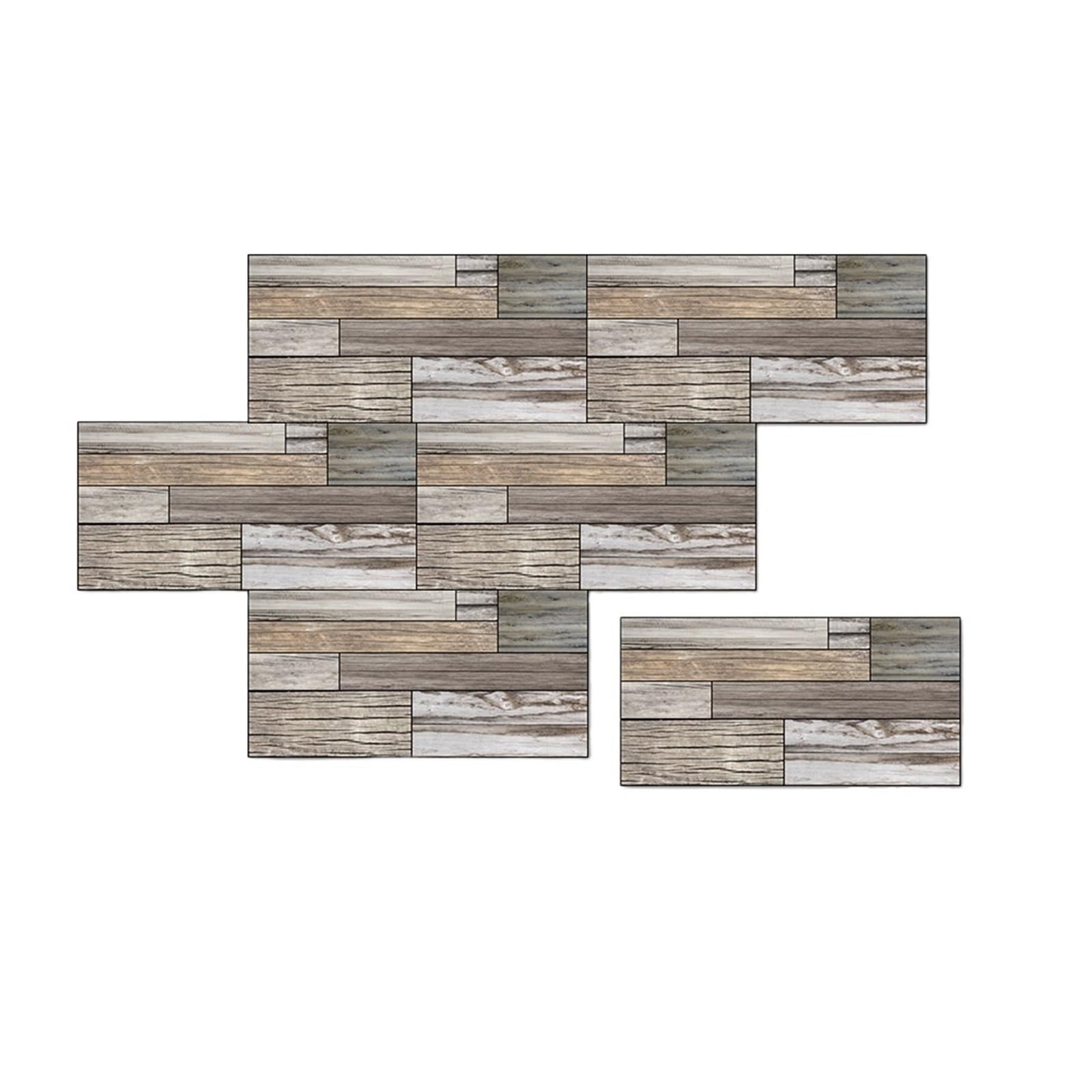 Stick On Tiles 6pc 3D Cobblestone Pattern Wall Stickers Self-Adhesive PVC Sticker Kitchen Bathroom Waterproof(12)