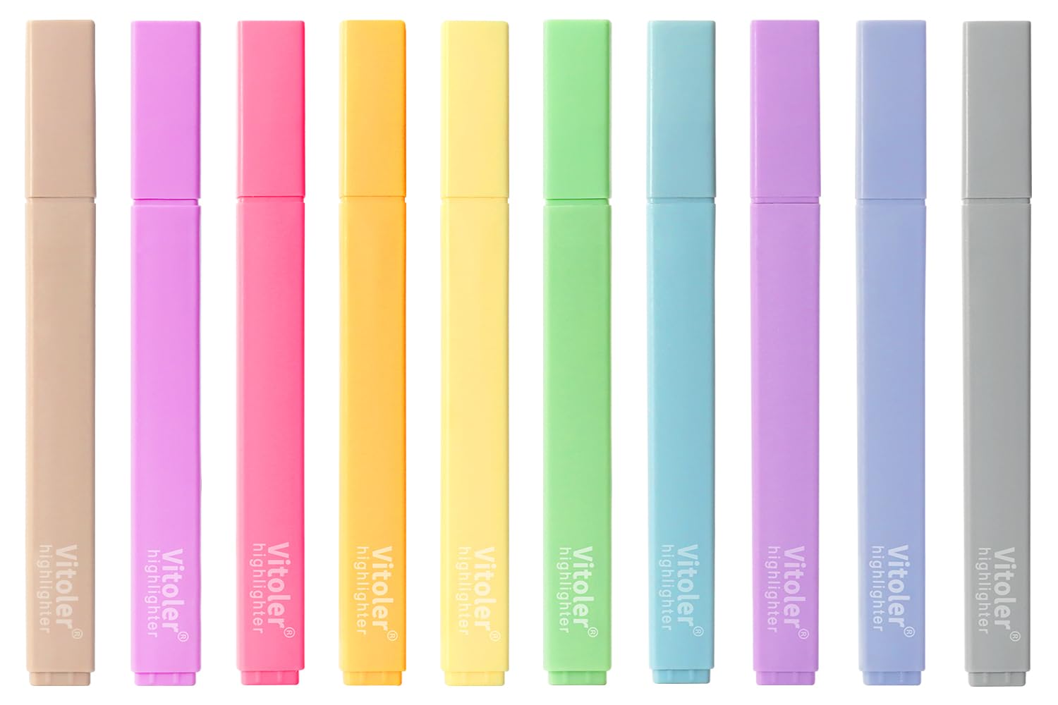 Vitole Cute Highlighters Set,Assorted Color,Quick Dry,Cute School Supplies | 10Pcs Aesthetic, Pastel,No Bleed,Dry Fast, Bible Study for Journaling Planner Notes Pastel Colorss 10
