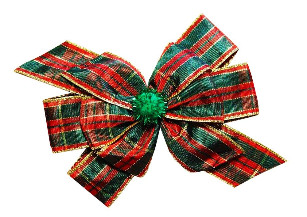 WD2U Girls Traditional Christmas Plaid Holiday Hair Bow French Clip Barrette