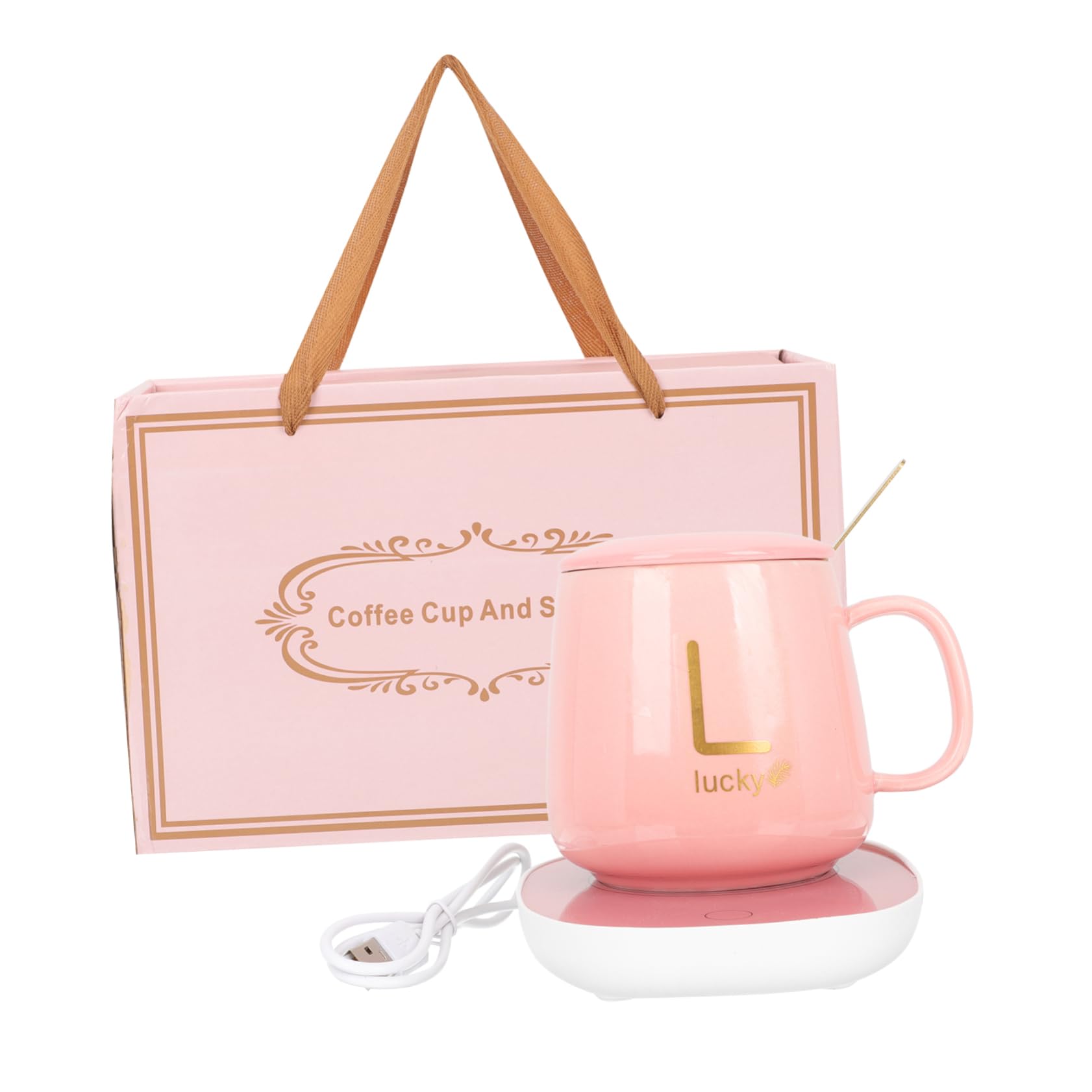 STOBAZA 1Set Electric Mug Warmer Heated Cup for Milk and Tea Thermostatic Beverage Warmer with Opening for Easy Cleaning for Home Office Use Present