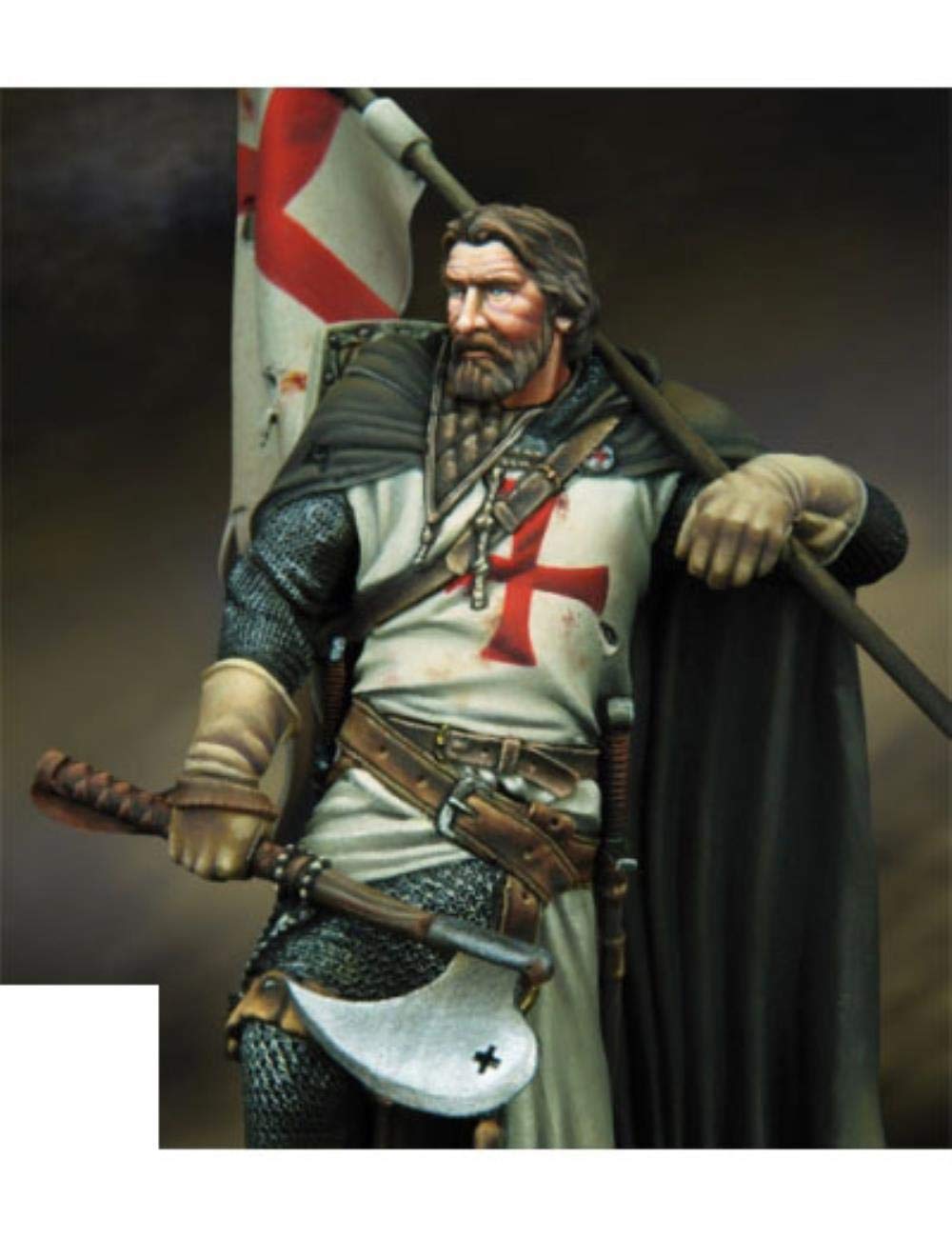 XINGCHANG Montaż niepomalowana skala 1/24 75 mm starożytny rycerz krzyża 75 mm figurka historyczny model z żywicy