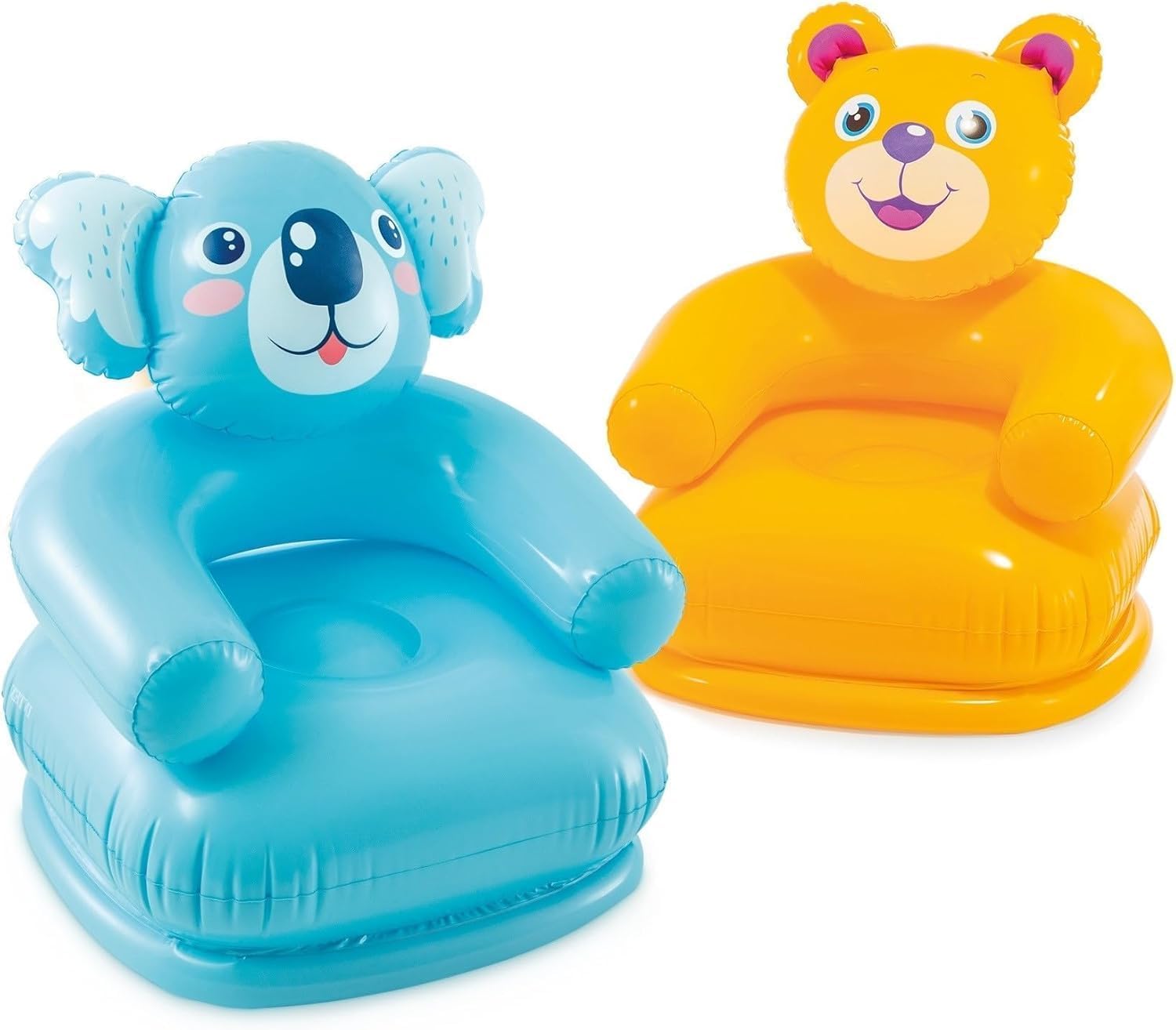 Happy Animal Inflatable Chair for Kids | Cute PVC Sofa for Toddlers | Foldable & Portable Air Chair for Boys & Girls | Comfortable Plastic Balloon Chair | Multicolor Animal Design-image-28