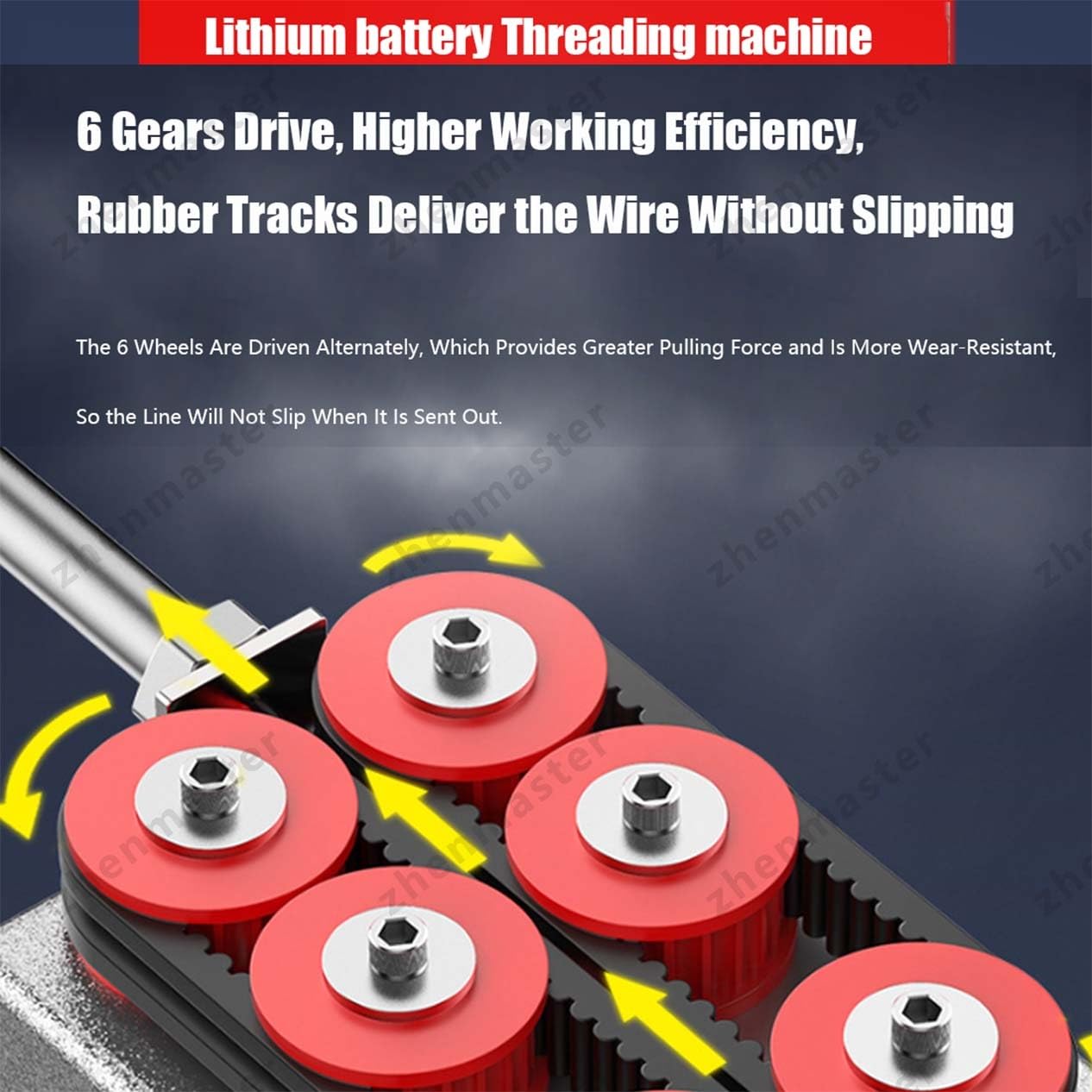 Máquina pasacables eléctrica con batería de litio – Herramienta automática para electricistas y fontanería – Motor sin escobillas, tracción potente, 15/30 m(37500mah,15m-line)