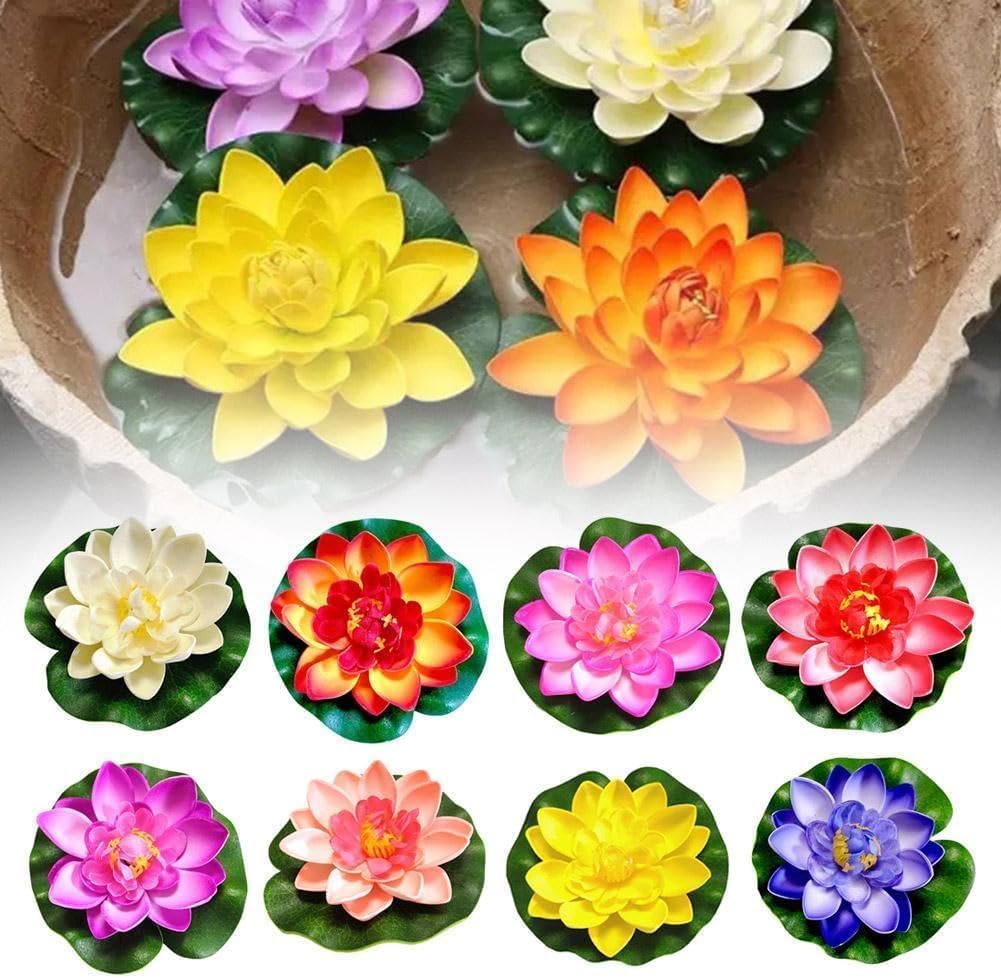 Amazon.de: Gammaeon Knstliche Seerose Schwimmend, 10 cm, Wei,  Teichdekoration, Wasserpflanze fr Mini-Teich
