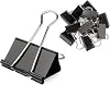 ZZTX Black Binder Clips Paper Clamps Clips Medium Size, 1.3 Inches, 36 Pack