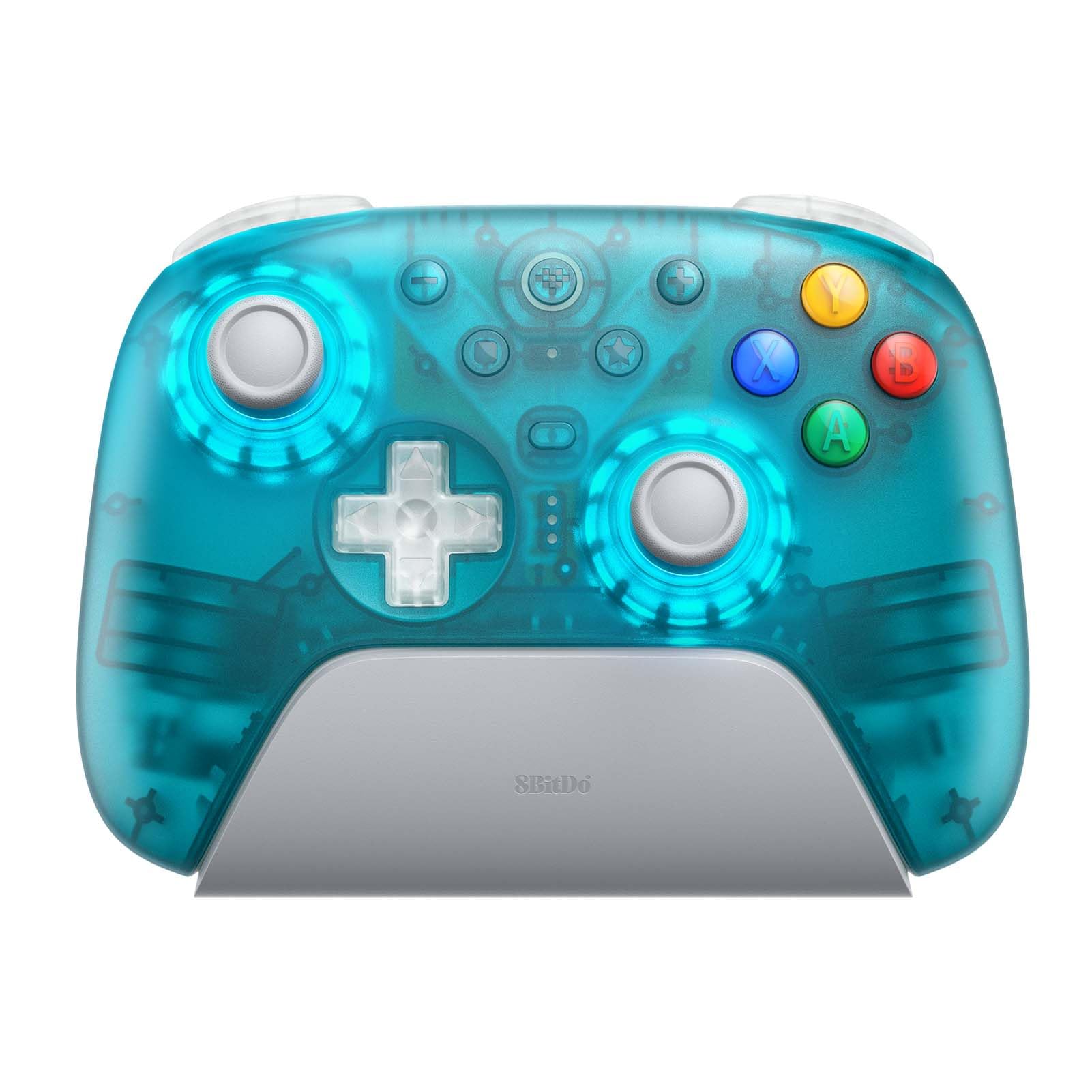 8Bitdo Ultimate 2 Controller senza fili per Windows e Android (Blu limpido) | Joystick TMR, Frequenza di Polling 1000Hz, Tactile/Hall Triggers, L4/R4 e 2 Pulsanti Posteriori Programmabili