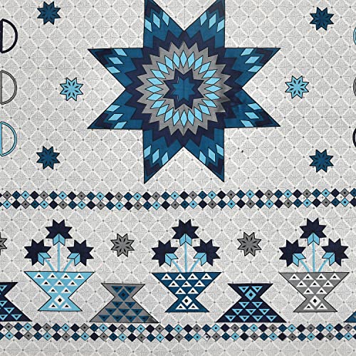 Image of BLOCKS OF INDIA 200TC Diwan Set Cotton 8 Piece | Deewan Printed Bedsheet Sets for Living Room Hall (Set of 8 Piece, 1-Bed Sheet | 2-Bolster Cover | 5-Cushion Cover (Color 1)
