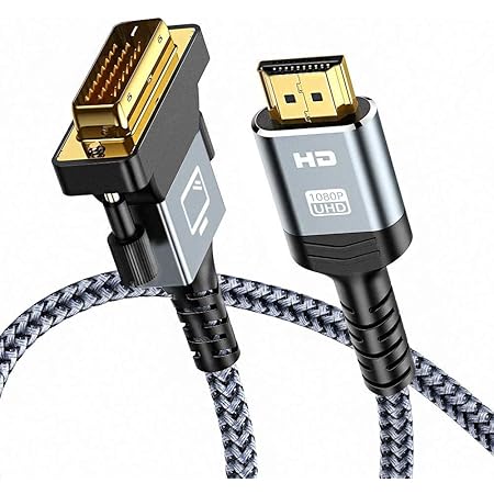 HDMI auf DVI Adapter Kabel1.8m,Snowkids HDMI DVI Adapterkabel (Neuester Standard) mit 1080P Highspeed Full HD 24+1 DVI auf HDMI Adapter bidirektional Konverter unterstützt 3D,DVI D auf HDMI Adapter