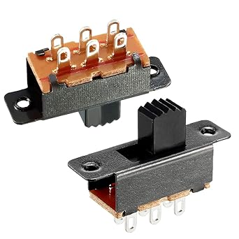 uxcell 15Pcs 7mm Vertical Slide Switch DPDT 6 Terminals PCB Panel Latching