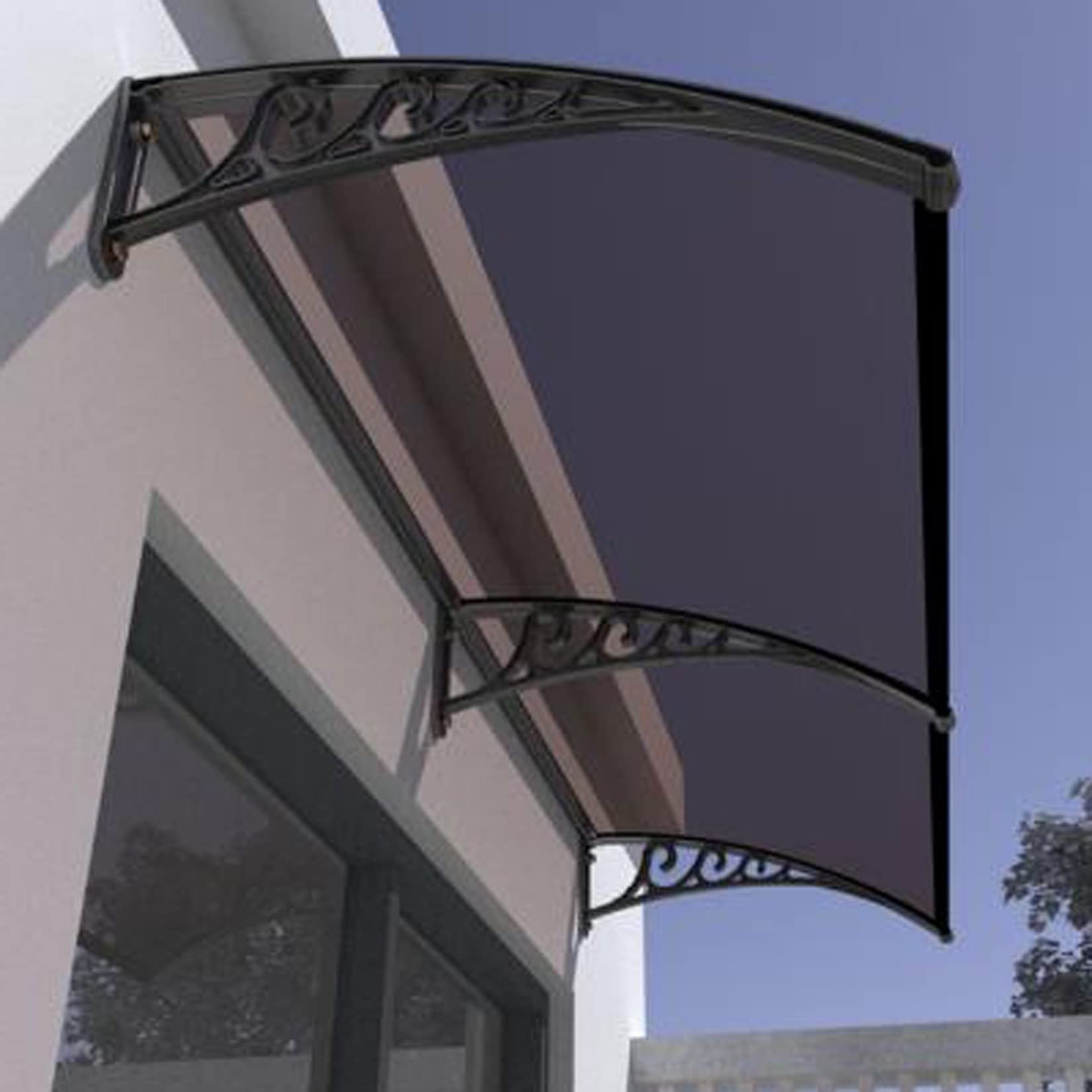 Auvent de patio extérieur anti-UV abri de fenêtre étanche en polycarbonate