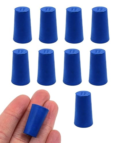 Neopreno tapón sólidoazul, tamaño 11mm. parte inferior, 14mm. parte superior, 24de longitud10unidades