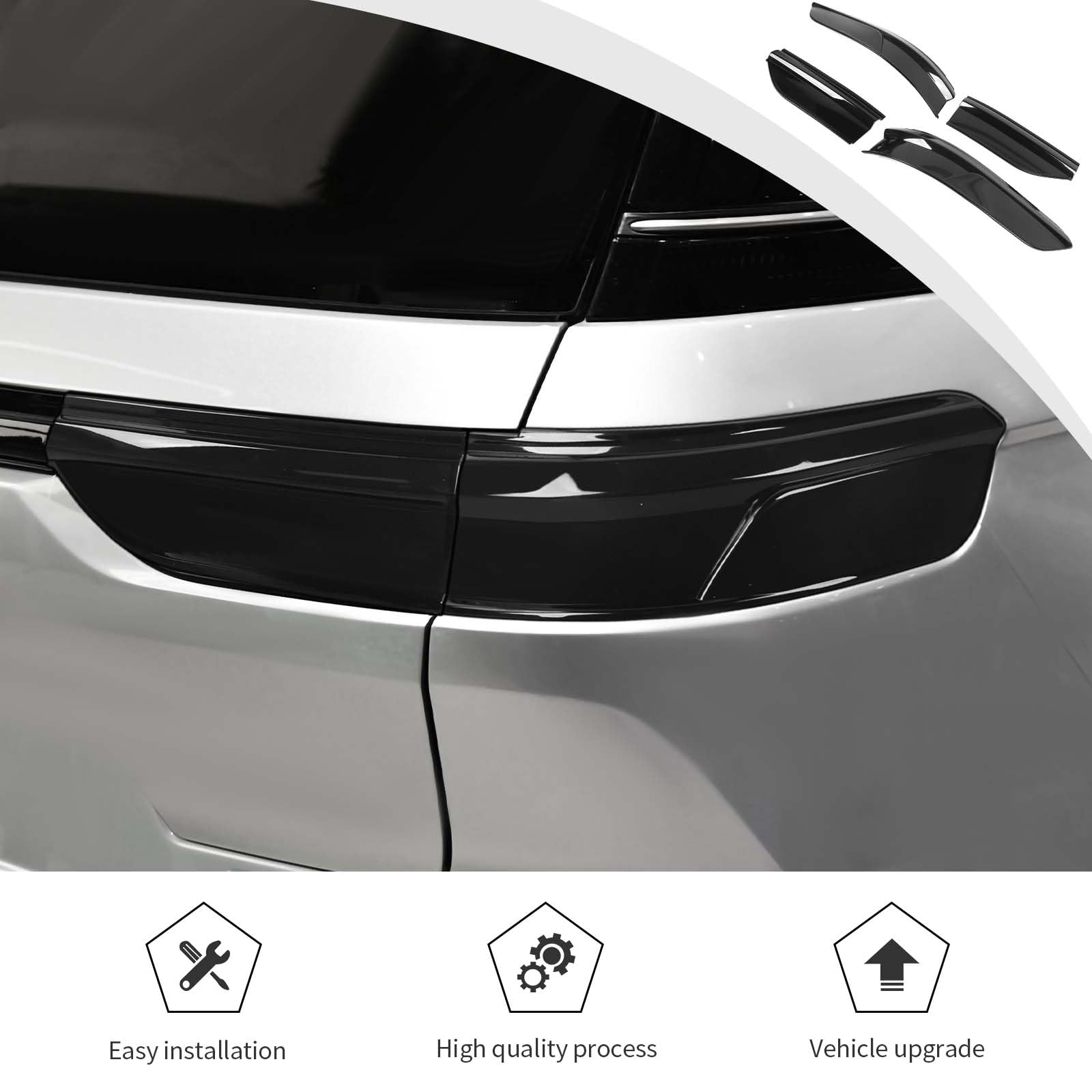 JWWY Luz trasera para lámpara trasera, cubierta de lámpara trasera, adorno para 2021-2024 + Jeep Grand Cherokee, accesorios exteriores, 2 piezas ennegrecidas