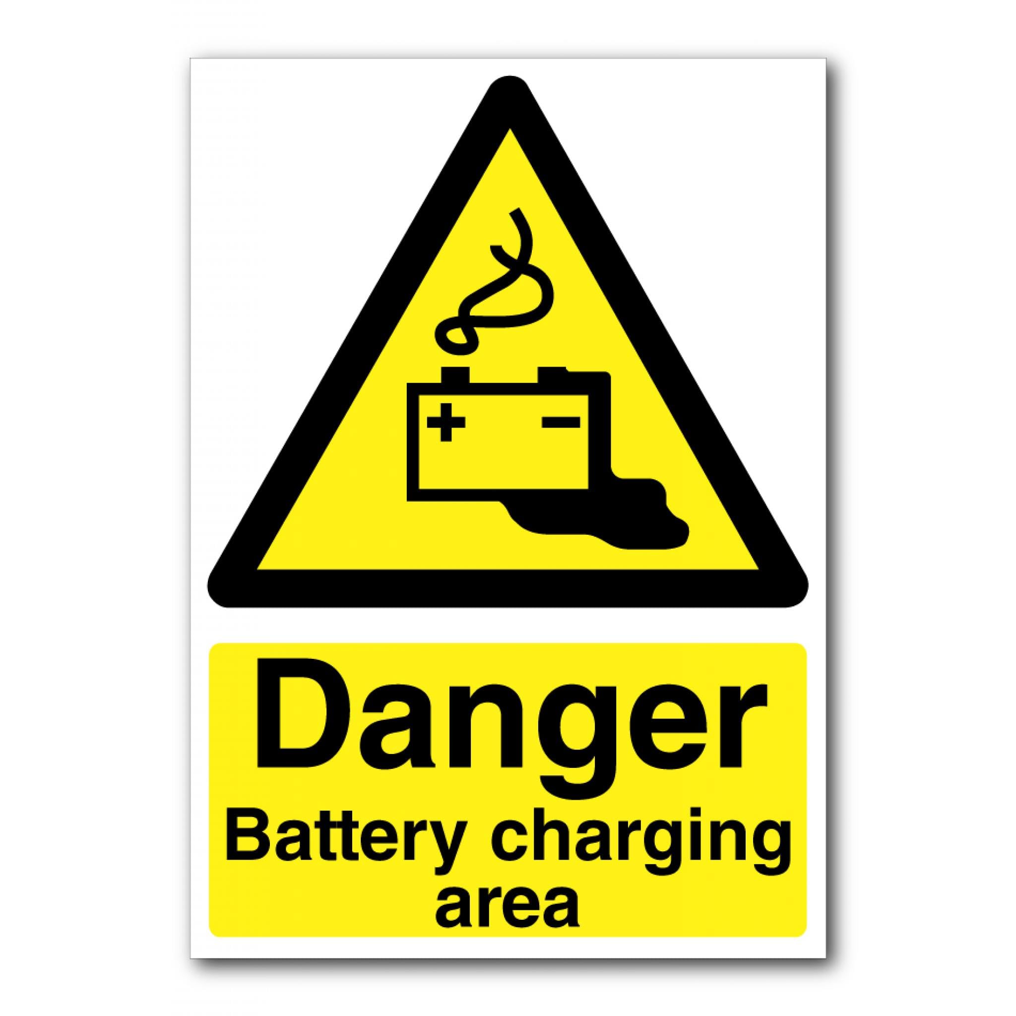 Danger Battery Charging Area Sign L11023, 12x8 Inch Metal Tin Sign, Machinery Hazard Warning Sign