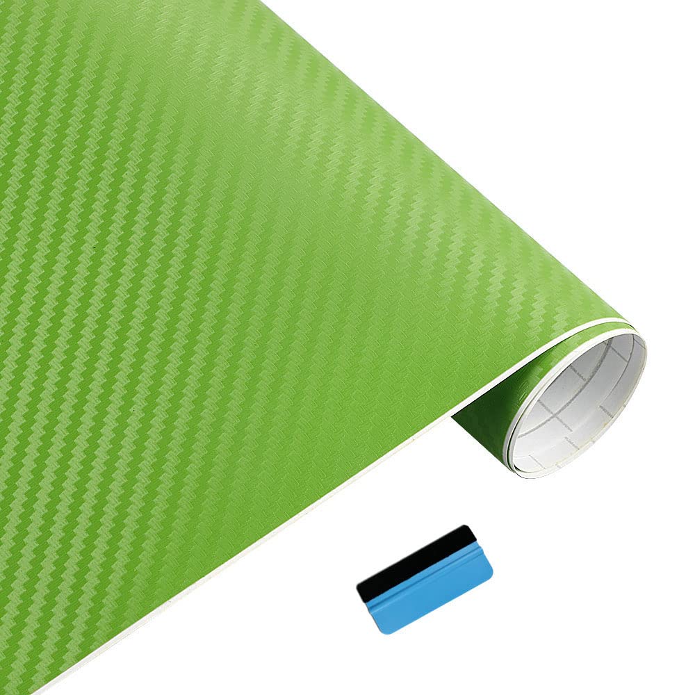 NewL 3D Carbon Fiber Vinyl Wrap Roll with Air Release Bubble Free Adhesive Film Contain Installation Tools (Silver, 30cm x 150cm) — view 9