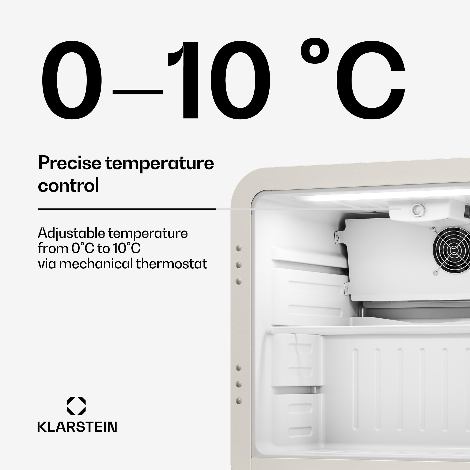 Klarstein Audrey Evo lodówka na napoje 45 l – lodówka na napoje ze szklanymi drzwiami, oświetlenie LED, regulacja temperatury 0–10°C, cicha praca