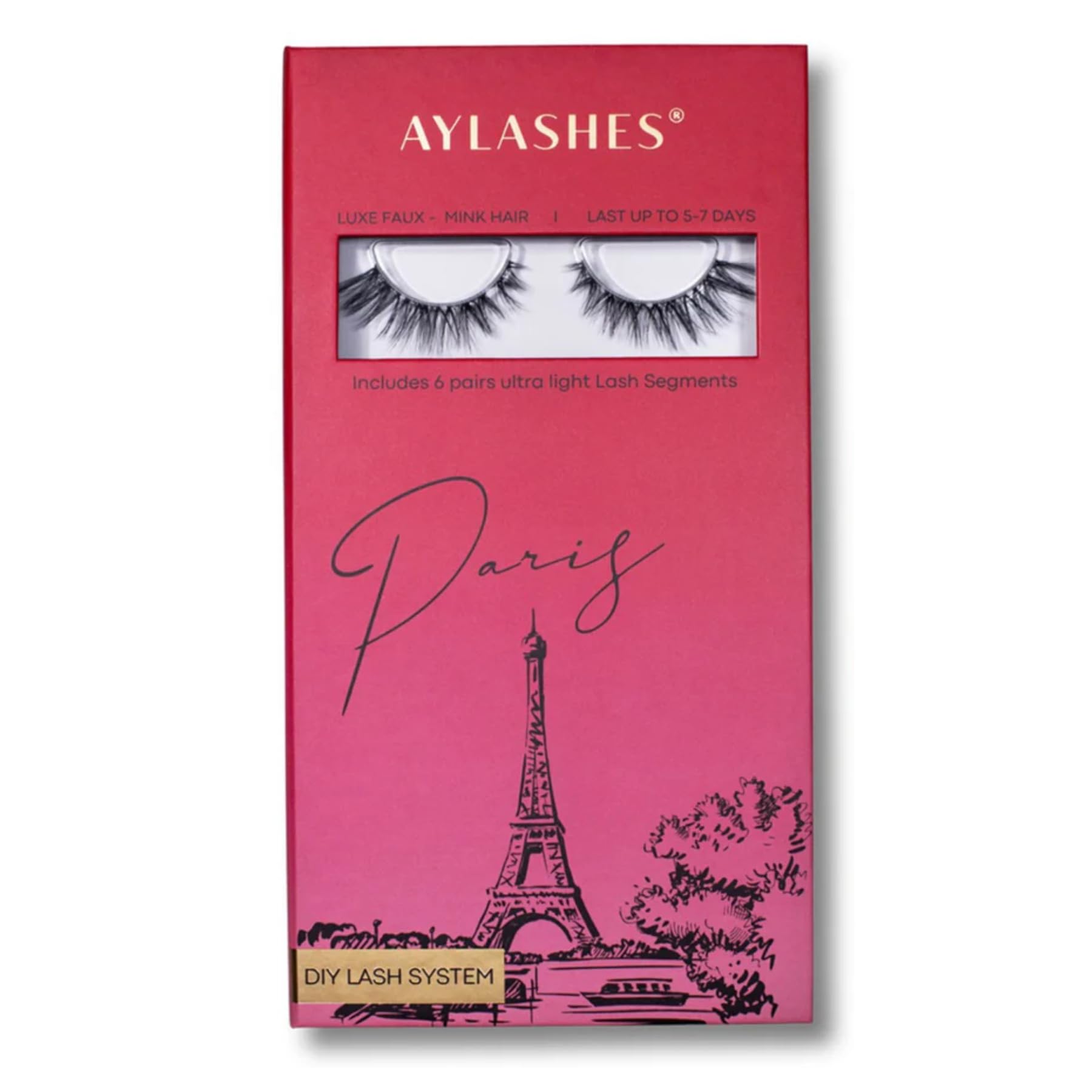 AYLASHES - Set di ciglia fai da te Parigi | fino a 7 giorni | Set di ciglia fai da te per la casa | ciglia finte | set di extension per ciglia finte | 4 mm – 15 mm