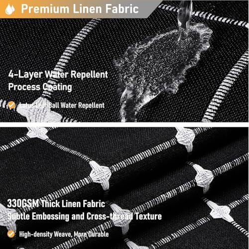 Image of BTTN 78 Inch Long Shower Curtain - Boho Farmhouse Linen Thick Fabric Shower Curtain Set with Plastic Hooks, Tall Rustic Modern Country Neutral Shower Curtains for Bathroom - Black and White - 72x78