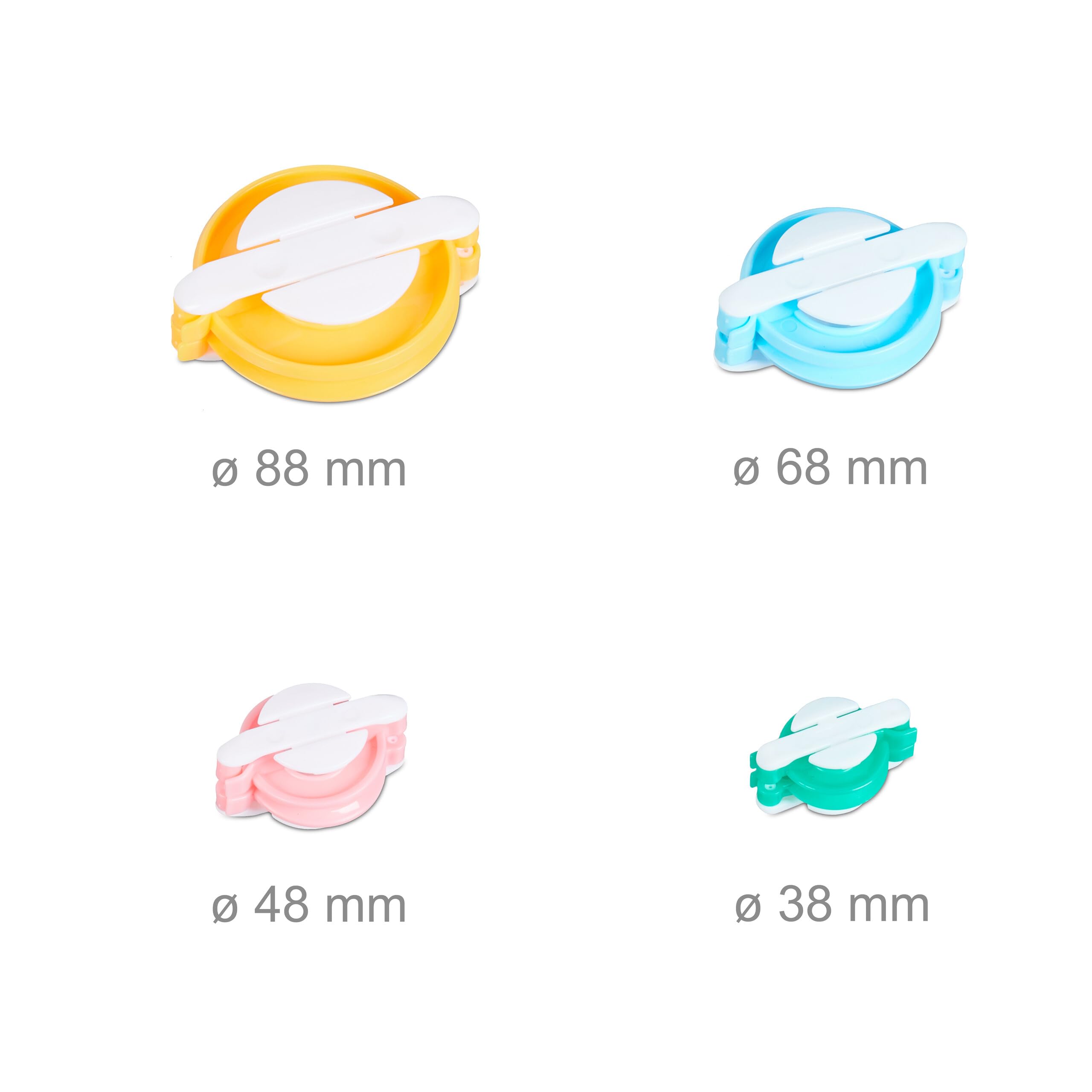 Relaxdays Set Accessori per Lavorare a Maglia, Set 4 Telai Circolari, Ø 28cm, 24cm, 19cm, 14cm, Pom Pom Maker, Colorato