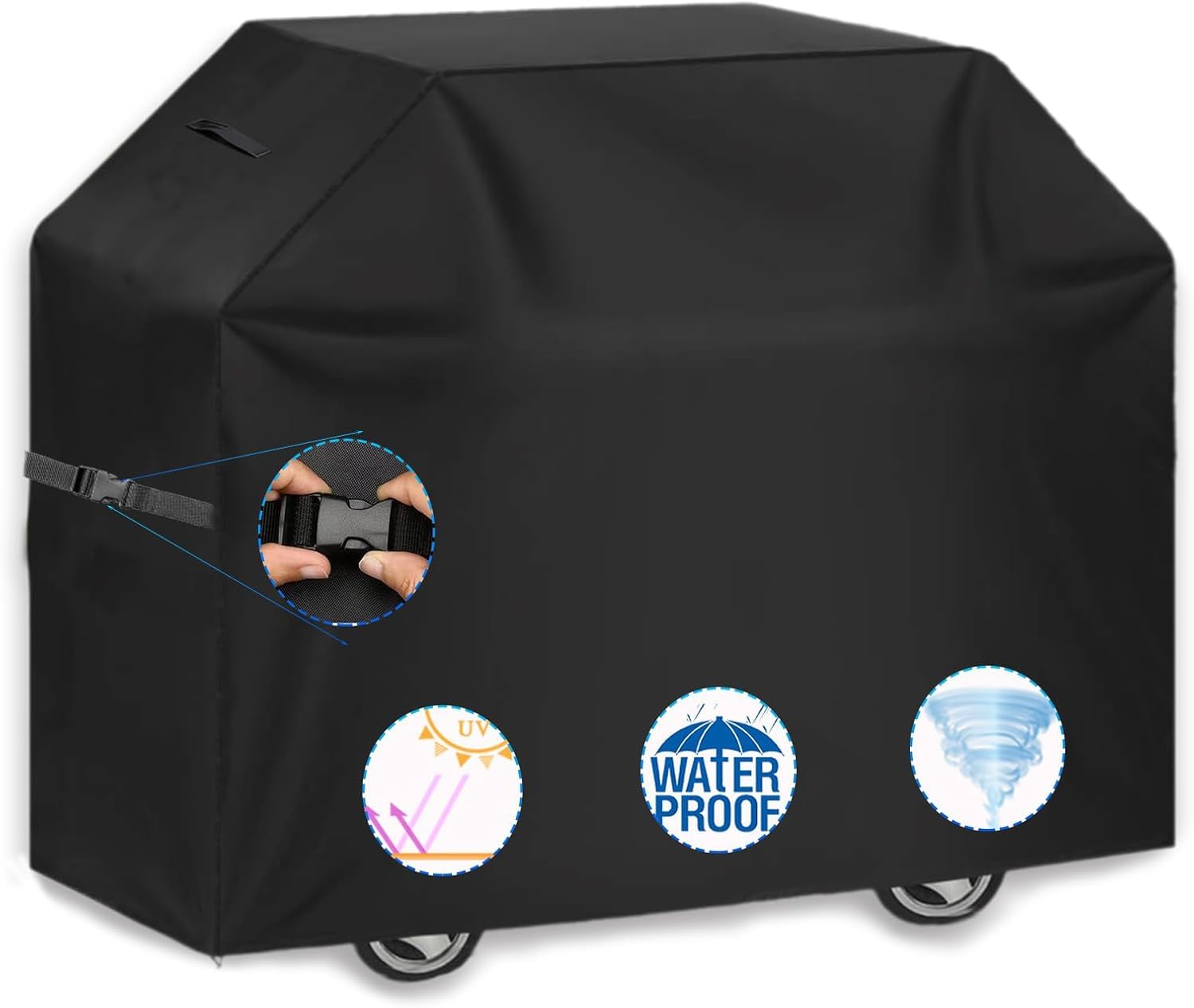 Zelura Gas BBQ Grill Cover Waterproof 210D Oxford Black 57x 24x 46 in
