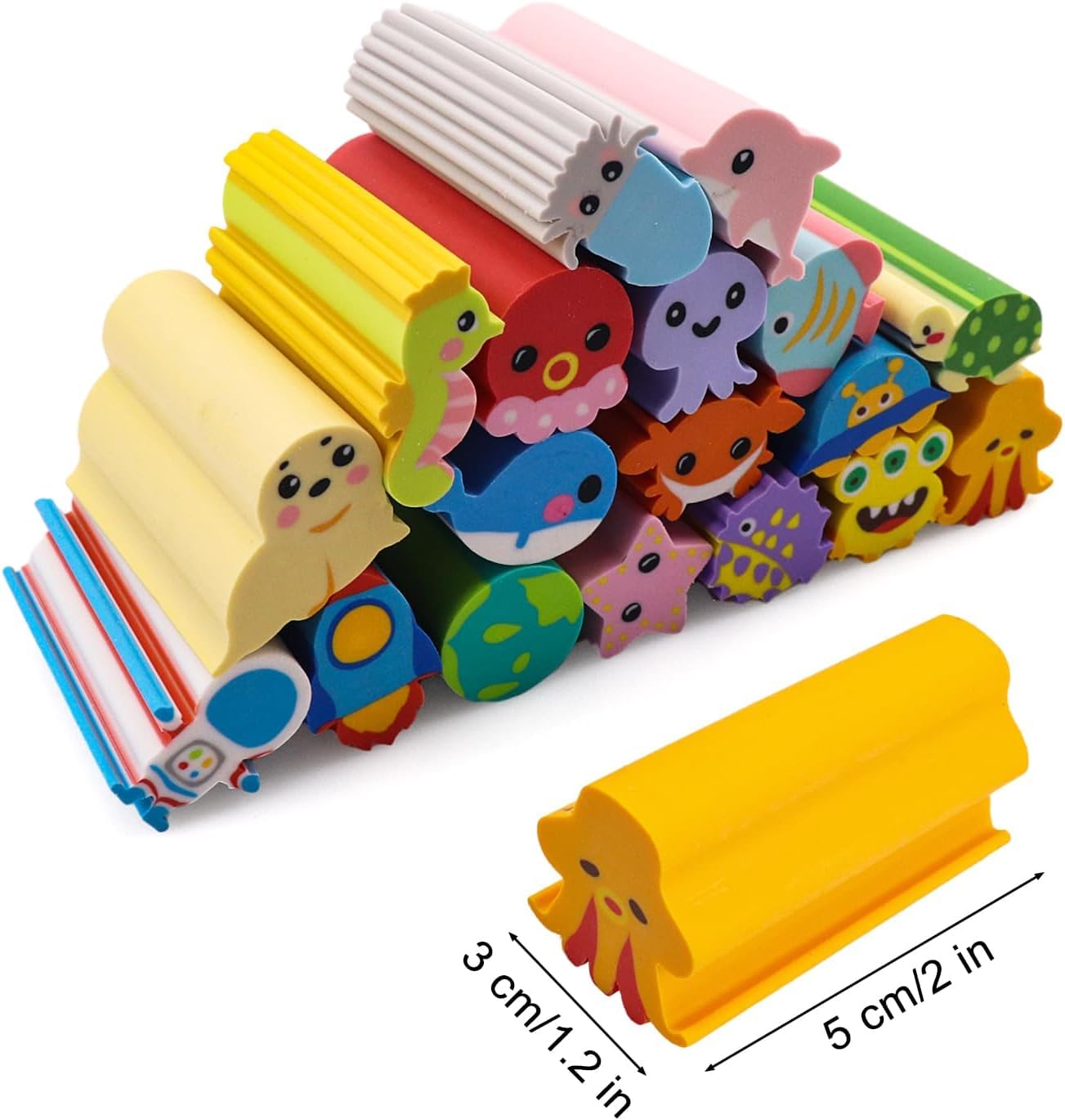 FDCGAS Gum voor kinderen, 100 stuks, mini-gummen voor kinderen, klein potlood, gummetje, schattige diergummen voor kinderen, scholieren, huiswerk