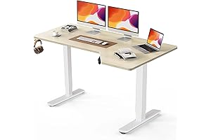 Totnz Electric Standing Desk, Height Adjustable L-Shaped Desk