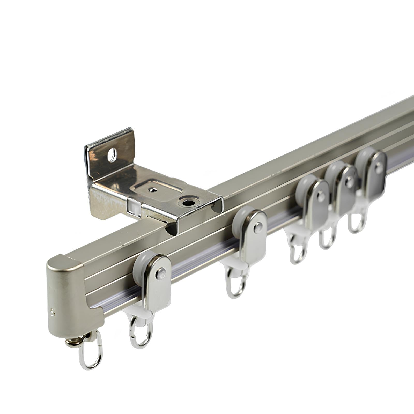WQPMNYG Curved Flexible Aluminum Curtain Track - Adjustable 3m Length for Ceiling or Wall Mount Ideal for Drapes & Curtains Easy Install Gray Finish